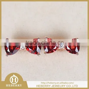 High Quality Red Garnet Stud Earrings Jewelry With 925 Silver thumbnail-1