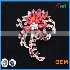 2016 Factory Price Wedding Brooch Clear Rhinestone Brooch for Wedding Invitations thumbnail-1