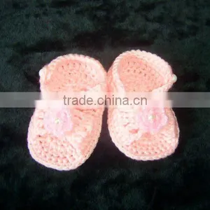 2015 New Season 100%cotton Hand Infant Crochet Booties Baby 3D Wholesale Sock thumbnail-1