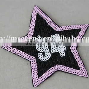 100% Fashion Design Embroidery Sequin Patch With Applique Embroidery Star Patches Three Color Design for Cloting thumbnail-4