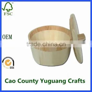 Small Wooden Powder Square Buckets With Lids Wood Pellet Bucket thumbnail-1