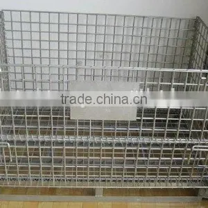 Folding Galvanized Metal Pallet Storage Cage thumbnail-4