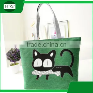 Promotional Fashion Eco Custom Printed Cotton Canvas Women Handbags Tote Bag thumbnail-5