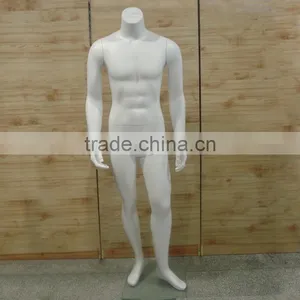 Male Headless White Matt Left Leg Forward Straight Pose Mannequin Display thumbnail-1