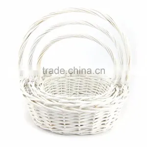 White Moses Basket Wicker Moses Wicker Basket for Wedding thumbnail-1