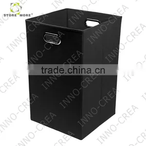 Smarty Pants Folding Laundry Basket, Solid Black thumbnail-2