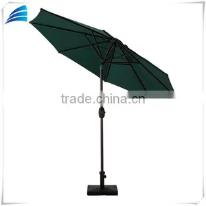 UV Resistant Treated Polyester Fabric, Waterproof,fade Resistant Patio Dark Green Garden Line Umbrella thumbnail-3