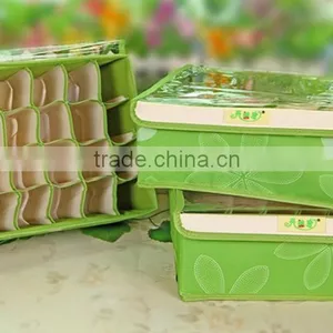 Fashion 7Lattices Oxford Fabric Socks Bra Covered Fabric Storage Box thumbnail-2