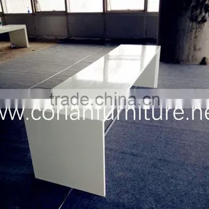 High Quality Corian Made Office Desk Slim Long Bench thumbnail-1