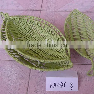 Green Paper Rope Weaving and Iron Frame Fish Shaped Storage Basket thumbnail-1