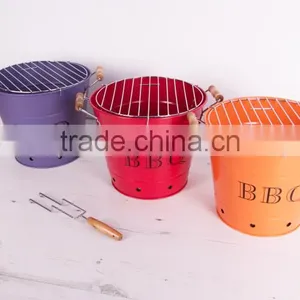 Portable Bucket BBQ Metal Charcoal Barbecue Grill thumbnail-2