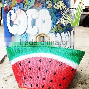 Hottest Fashionable Beach Bag/ Woven Beach Bag/Beach Bag Tote for Summer 2017, Watermelon Handpainting thumbnail-2