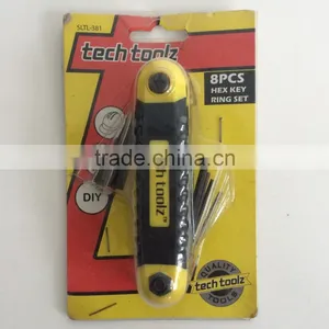 Factory Directly Evaporated Black Folding Type 8PC Allen Wrench Hex Key Hand Tool Set thumbnail-4