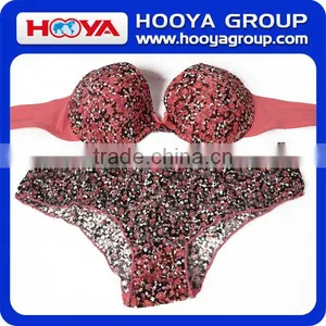 85% Nylon And 15%Polyester Sexy Fancy Stylish Bra And Panty Set thumbnail-1