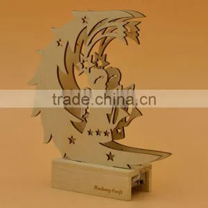 2015 Newest Top Quality Wooden Christmas Decor Gift With Light thumbnail-1