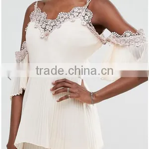 Guangzhou Clothing OEM Embroidered Embellishment Layered Pleated Skirt Dress Patterns Of Latest Fashion Design thumbnail-5