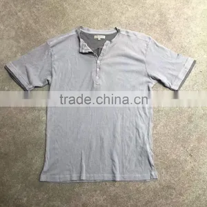Men Button Cotton T-shirt Stock Apparel thumbnail-1