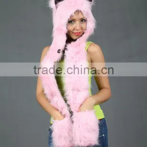 Plain Polyester Scarf With Pocket Gloves thumbnail-1