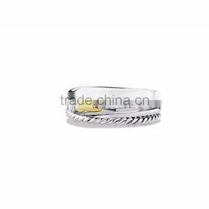 Delicate Two Tone Plated Fashion Ring thumbnail-1