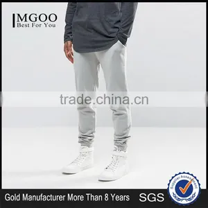 Mens Cotton/Polyester Sweatpants With Side Pockets Plain Skinny Drawstring Joggers In Gray thumbnail-1