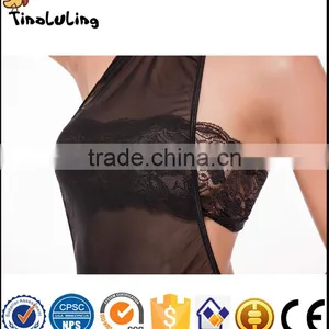 Hot Selling Sexy Black Chiffon Robe No Sleeves Sleepwear for Women thumbnail-3