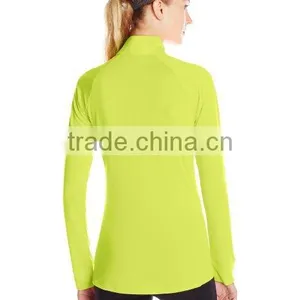 Ultra-light 100% Polyester Spandex Imported Women's Tech 1/4 Zip Fitness Pullover Half-zip Top Jacket thumbnail-2