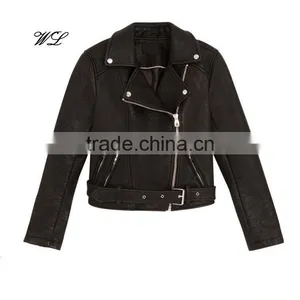 2017 Ladies PU Short Cool Fancy Motorcycle Jacket Wholesale Jackets thumbnail-1
