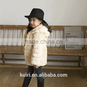 2016 Fashion Kids Faux Fur Coat, Baby Autumn and Winter Warm Outwear Clothes Children Long Faux Rabbit Strip Fur Jackets thumbnail-2
