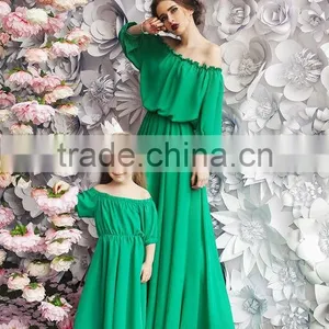 Matching Mother And Me Dresses Family Look Mother And Daughter Dresses Chiffon Maxi Dresses thumbnail-5