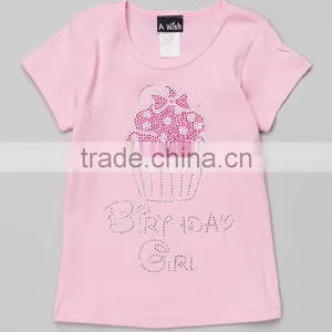 2016 Pink Girl T Shirt Cute Girls Top Cotton Casual Kids Clothes GT90423-1 thumbnail-1