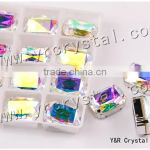 Fancy Cut Fancy Crystal Glass Stone Octagon Crystal With Claw thumbnail-1