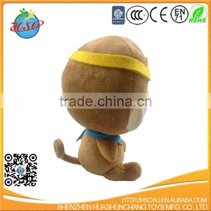Soft Velboa Cuddly Brown Monkey With Golden Crown Animal Toy for Baby thumbnail-2