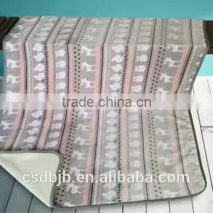 China Factory 100% Polyester Check Design Throw Flannel Sherpa Blanket thumbnail-3