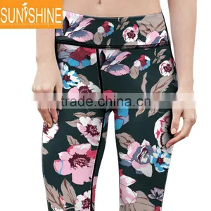 Custom Brand Women Gym Wear Floral Printing Yoga Fitness Wear Suits For Ladies thumbnail-5