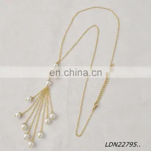 Rose Quartz and Pearls Pendant Necklace Fashion Gold Necklace Jewelry thumbnail-2