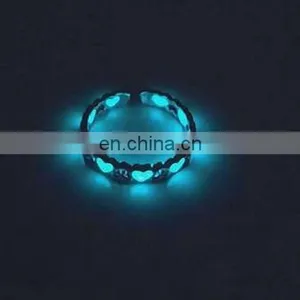 Heart Luminous Ring Glow In The Dark Ring Adjustable Ring thumbnail-1