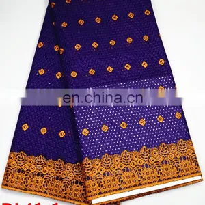 100% Cotton Fabric Purple Nigerian Dry Lace With Stones For Women thumbnail-1