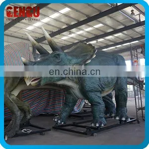 Handmade Fiberglass Dinosaur Triceratops Statue thumbnail-1