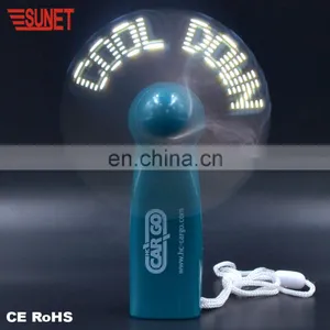 2018 SUNJET Hot Sale Best Promotion Gift Big Company Publicity Product LED Message Flashing Mini Fan thumbnail-4