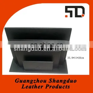Promotional New Design High Quality OEM for Sale Leather Office Magazine Rack thumbnail-1