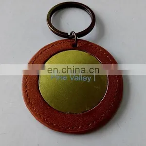 Custom Leather Keychain Zinc Alloy Material Leather Sealed Edge Keychain thumbnail-5