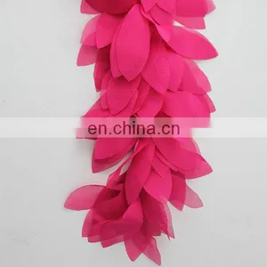 Assorted Colours Flower Petals Shabby Leaves Leaf 3D Fabric Craft Sewing Mesh Trim thumbnail-1