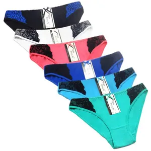 Yun Meng Ni Wholesale Underwear Fancy Black Lace on Sides Soft Cotton Women Daily Panties thumbnail-2