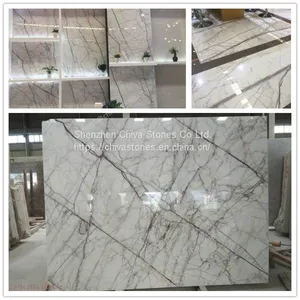 New Stunning White Calacatta Purple Exclusive Marble Slab for Wall/Floor Tiles thumbnail-1