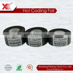 40mm*100m Fineray Brand Hot Stamping Foil Rolls /Date Coding Ribbon for Expiry Printing thumbnail-2