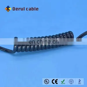 Spring Loaded Cable Reel Drum/spring Loaded Cable Retractor Low Voltage Flexible Retractable Spiral Spring Coiled Cable thumbnail-3