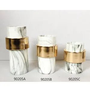 Hot Resin Sale Marble Pattern English Letter Shape Candle Holder for Home Decoration thumbnail-1