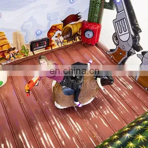 Factory Wholesale OEM Inflatable Mechanical Rodeo Bull Ride Machine Hippo Shooting Riding Game For Sale thumbnail-2