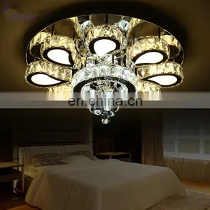 Round Led Living Room Crystal Ceiling Ceiling Luxury Stainless Steel Lamps thumbnail-4