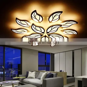 White Body Creative Leaves Ceiling Chandeliers Lamp for Bedroom Living Room Modern LED Ceiling Chandeliers thumbnail-3